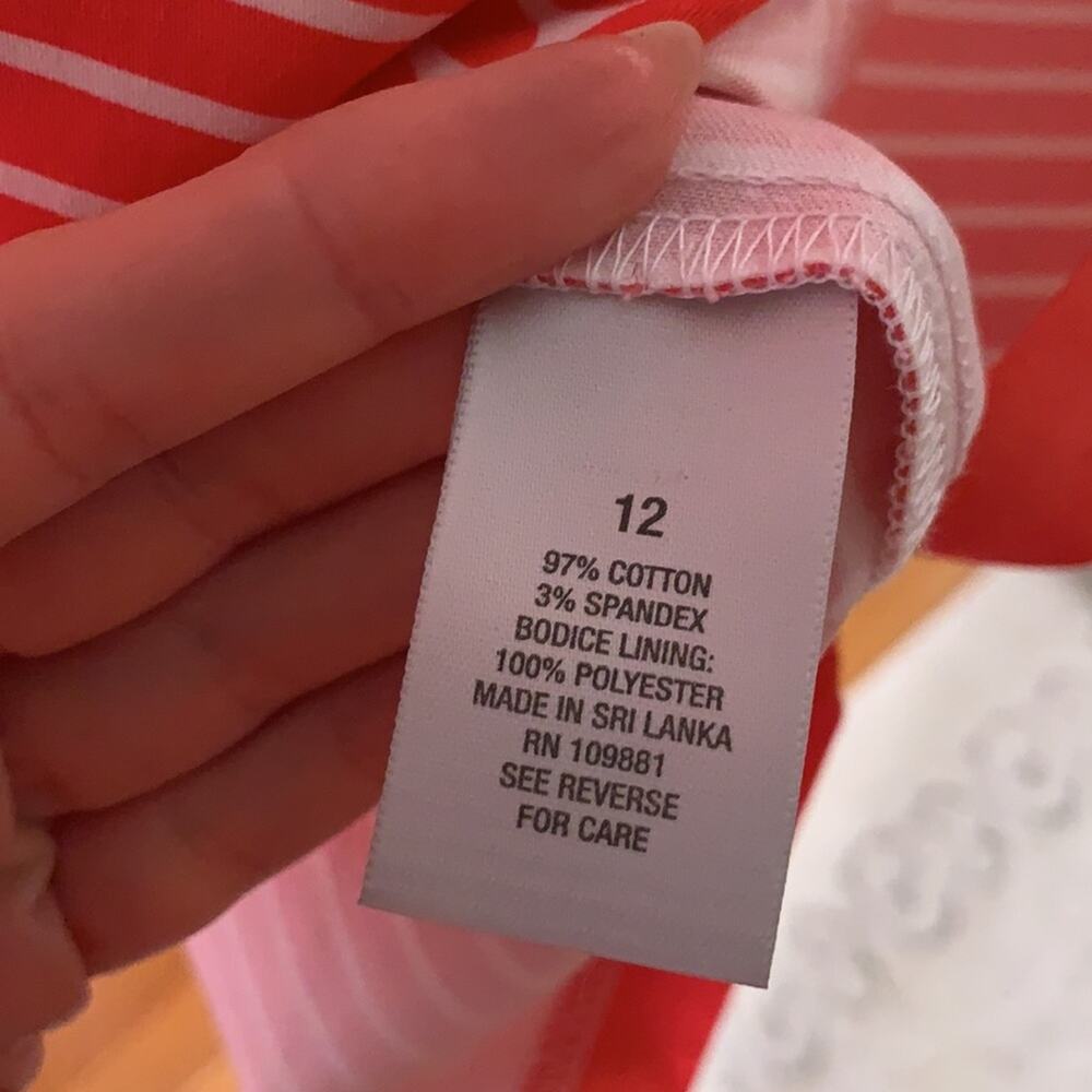 Orange-pink & white cotton dress - Picture 8 of 9
